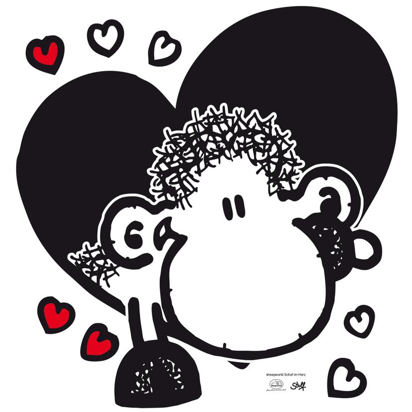 Wandtattoo sheepworld Schaf im Herz