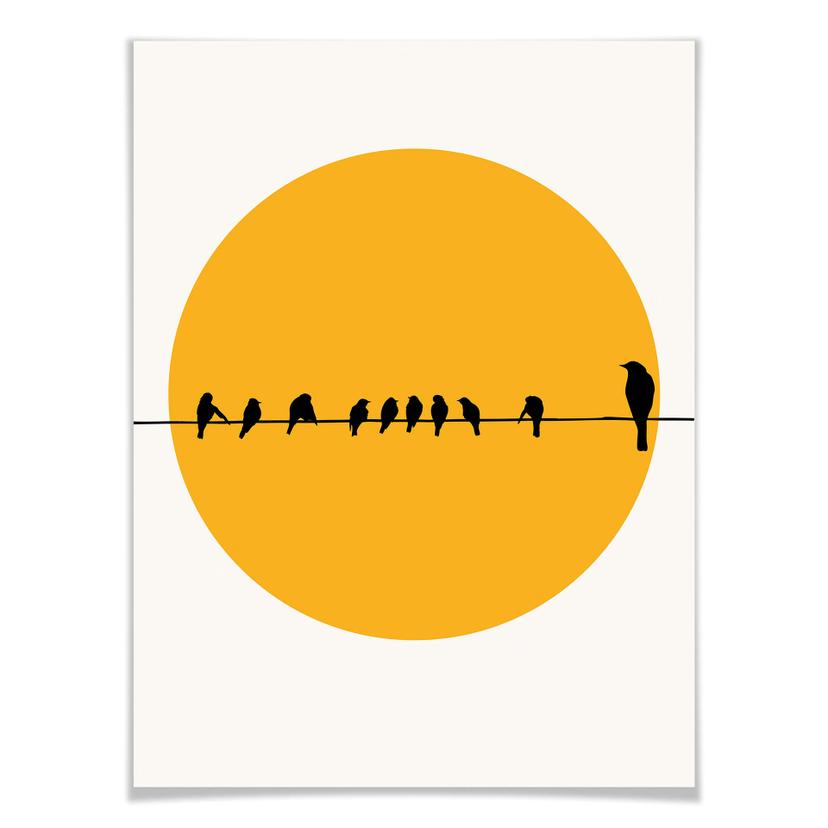 Poster Kubistika - Famille oiseau