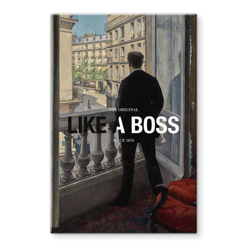 Tableau sur verre Like a Boss - Inspiré par Caillebotte - Jeune homme à la fenêtre