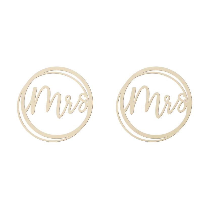 Letras de madera boda Sra. y Sra. - Álamo