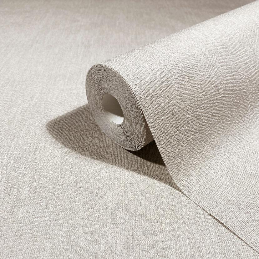Carta da parati da parati in tessuto non tessuto effetto intonaco tinta unita opaca in beige