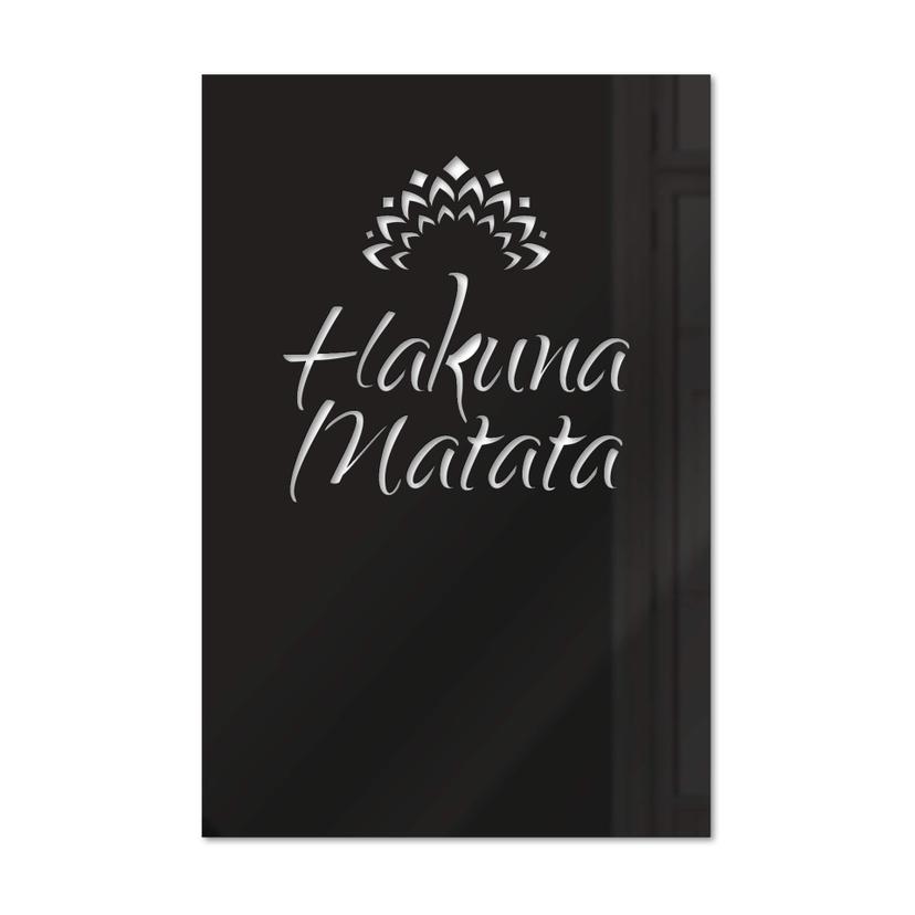 Décoration en verre acrylique - Hakuna Matata avec fleurs
