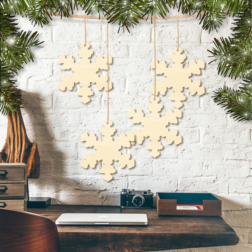 Set de copos de nieve para decorar el árbol (4 piezas)