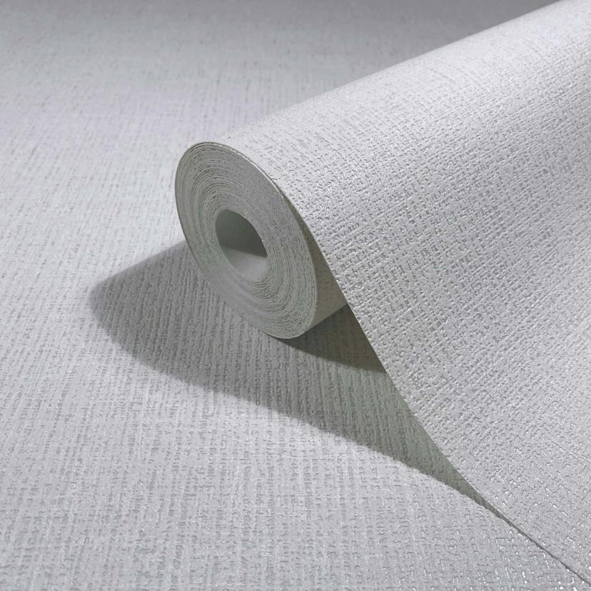 Papel pintado no tejido liso, textil liso moderno en blanco