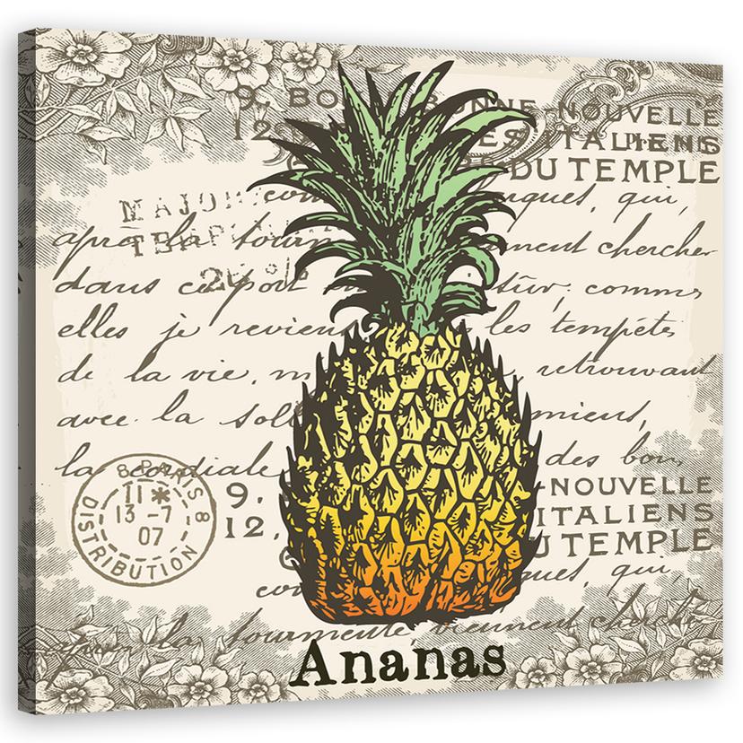Canvasbillede, vintage ananas