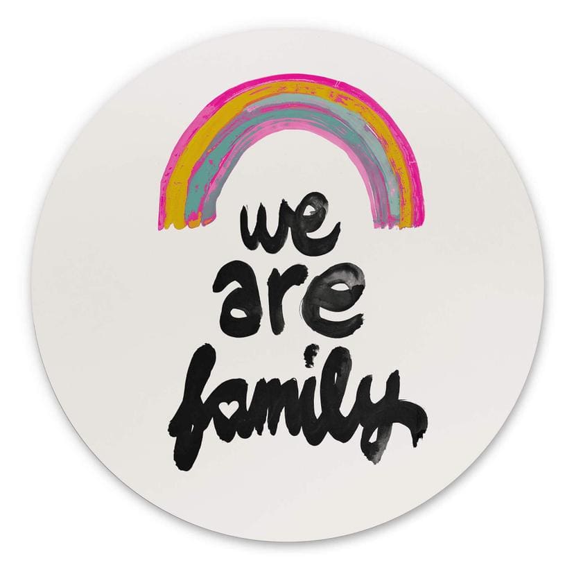 Vægcirkel Treechild - We are Family – print på aluminium (Alu-Dibond)