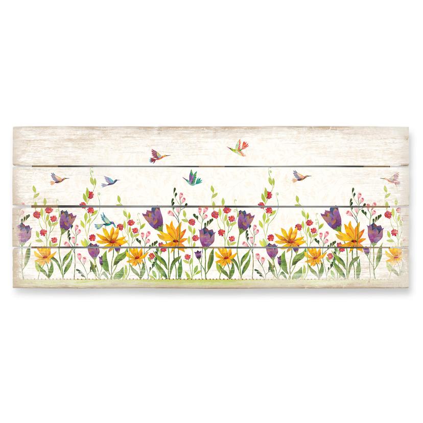 Holzbild Blanz - Blütenpoesie100x40 cm