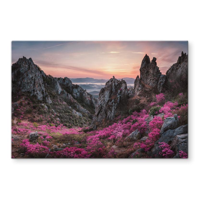 Spatscherm Seo Rotsachtig Landschap bij zonsondergang