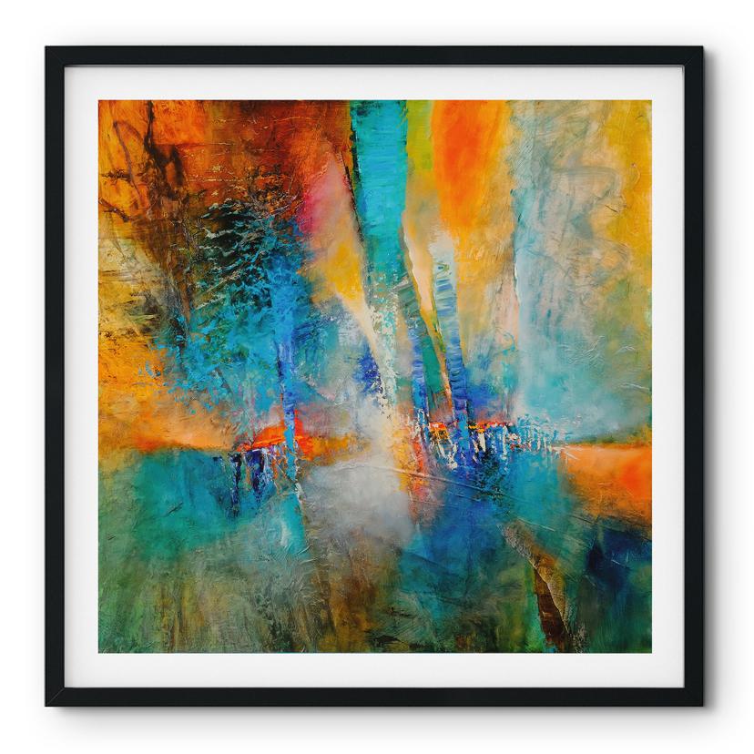 Plakat Urban light i blå og orange - Schmucker - Square