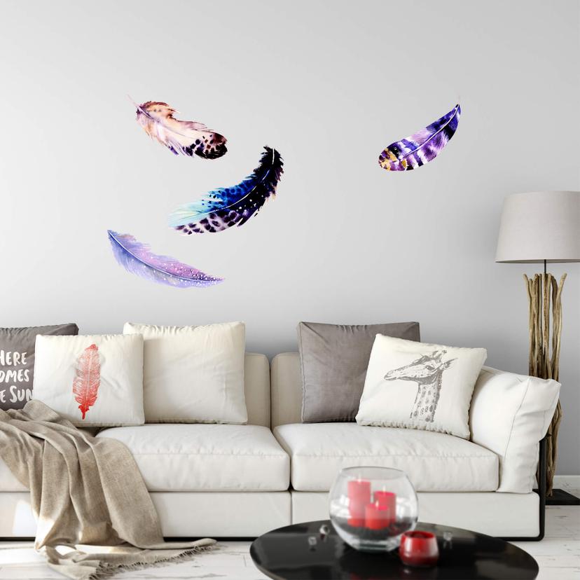 Muursticker set Aquarel Veren 01