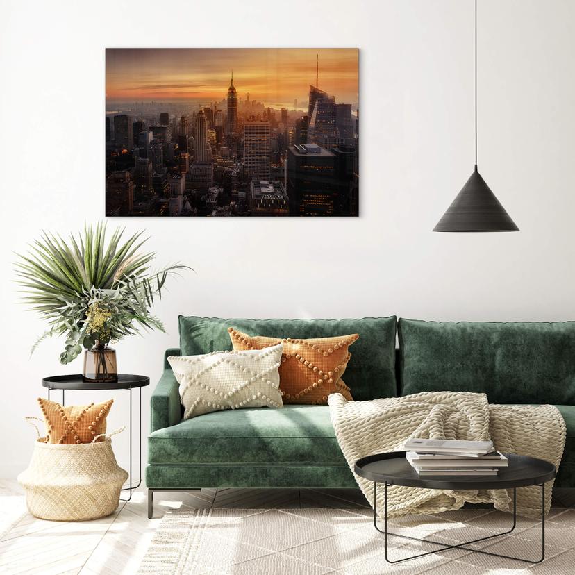 Tableau sur verre acrylique Ruiz Dueso - New York au coucher du soleil
