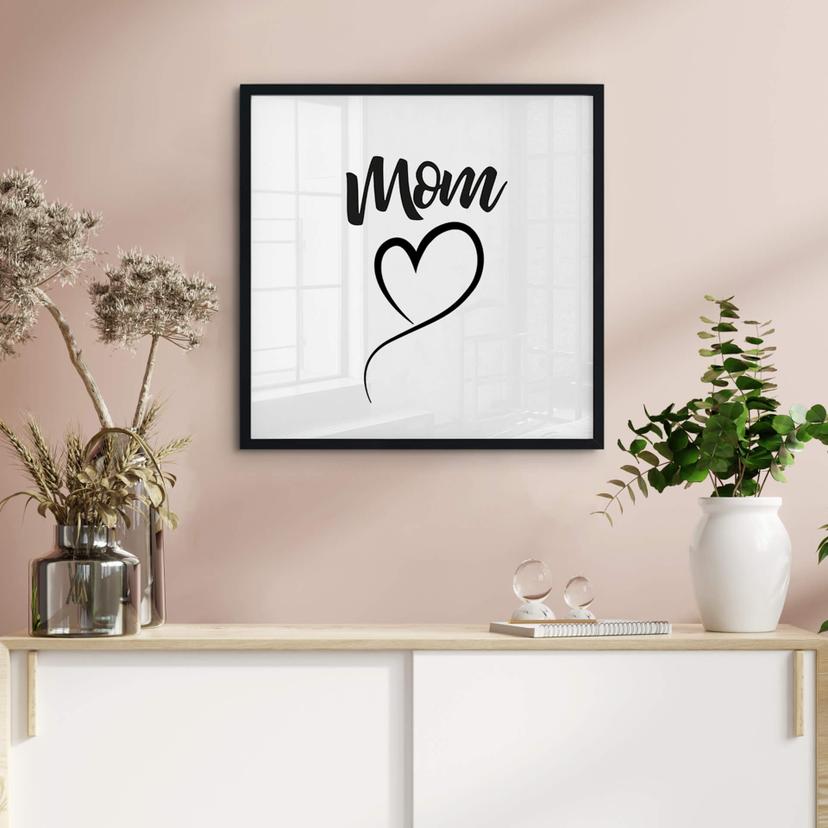 Poster Mamma Hjärta - Kvadrat