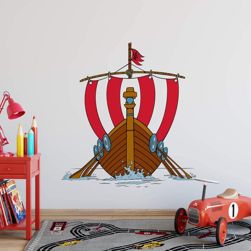 Muursticker Vikingschip 2 - Wickie de Viking