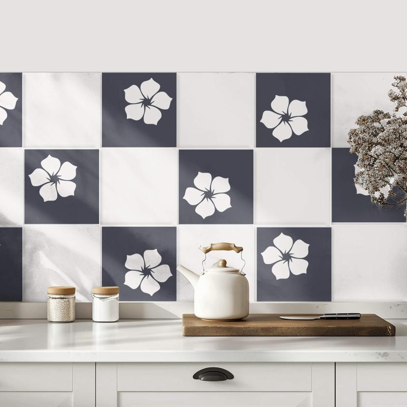 Sticker carrelage : Fleur de Jade