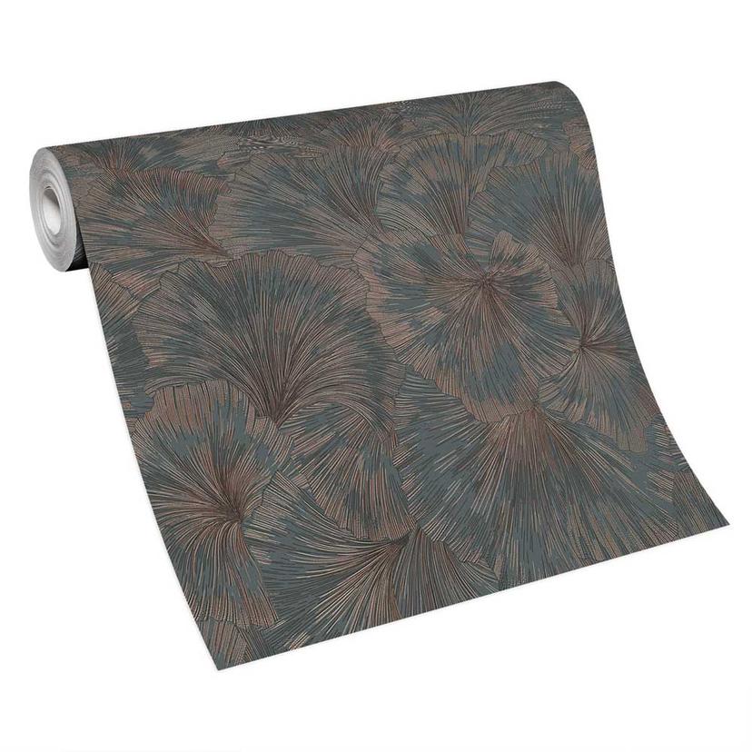 Carta da parati a foglie, carta da parati a motivi Fashion for Walls 4 di Guido Maria Kretschmer gri
