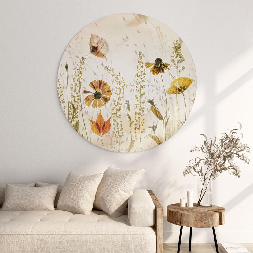 Murale Fiori di campo alla luce del sole - Talen - Alu-Dibond Round