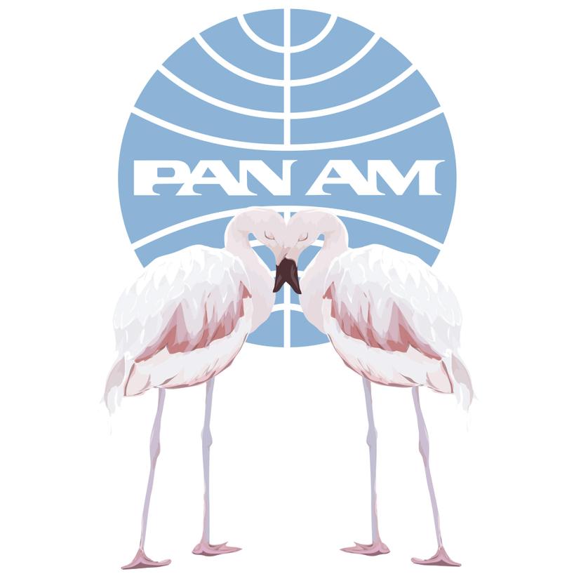 Adesivo murale PAN AM - Flamingos
