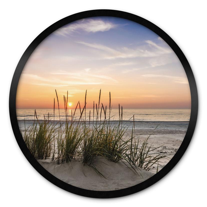 Póster Duna en la playa al atardecer - Redondo