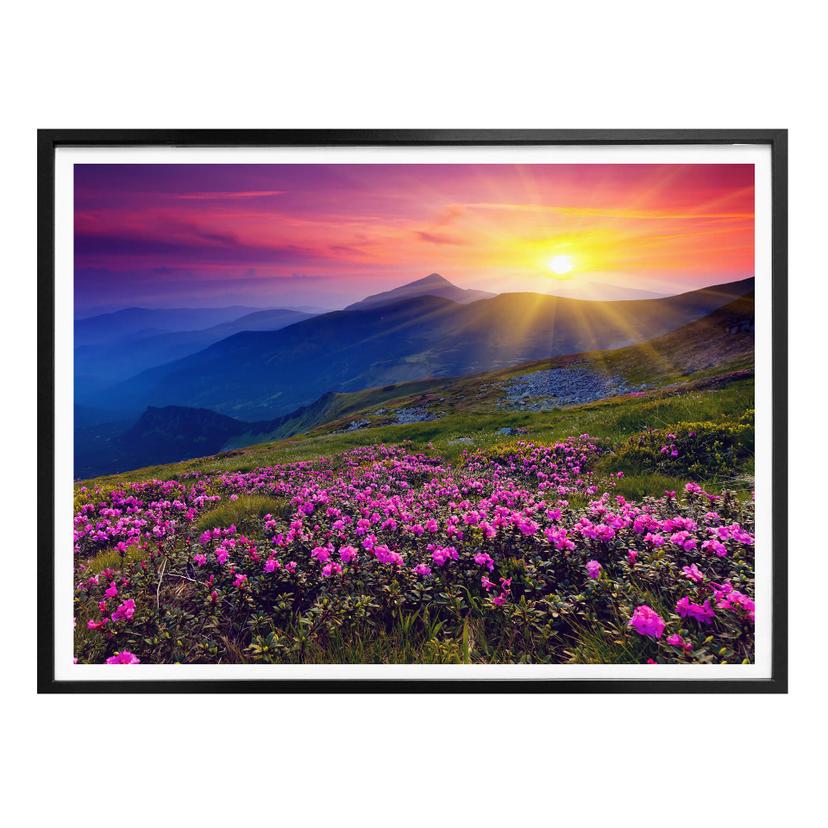Póster Puesta de sol en la montaña