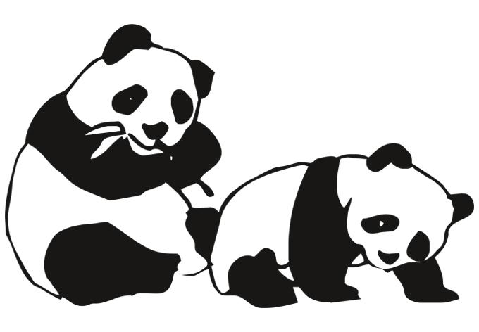 Adesivo murale - Orsetti panda