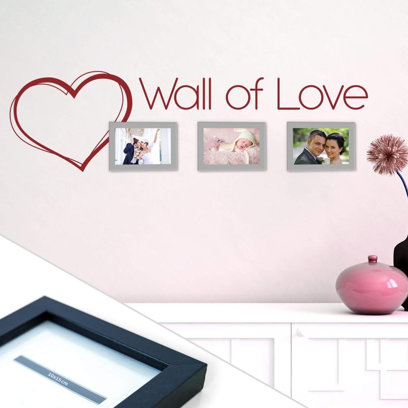 Sticker mural - Wall of Love incl. 3 cadres photos