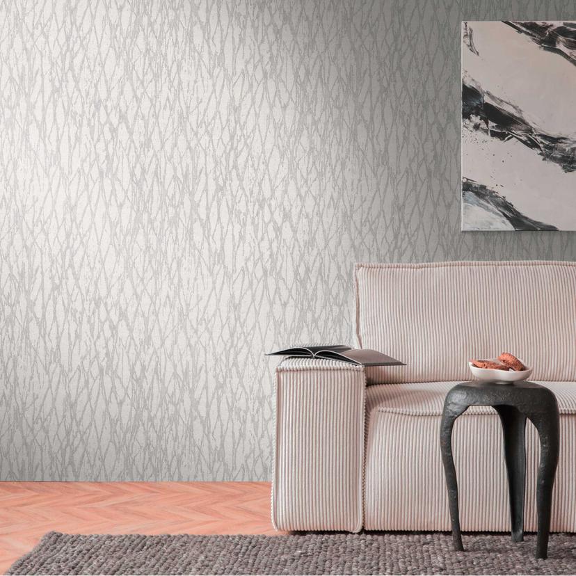 Tekstureret tapet moderne crack design grå - non-woven tapet