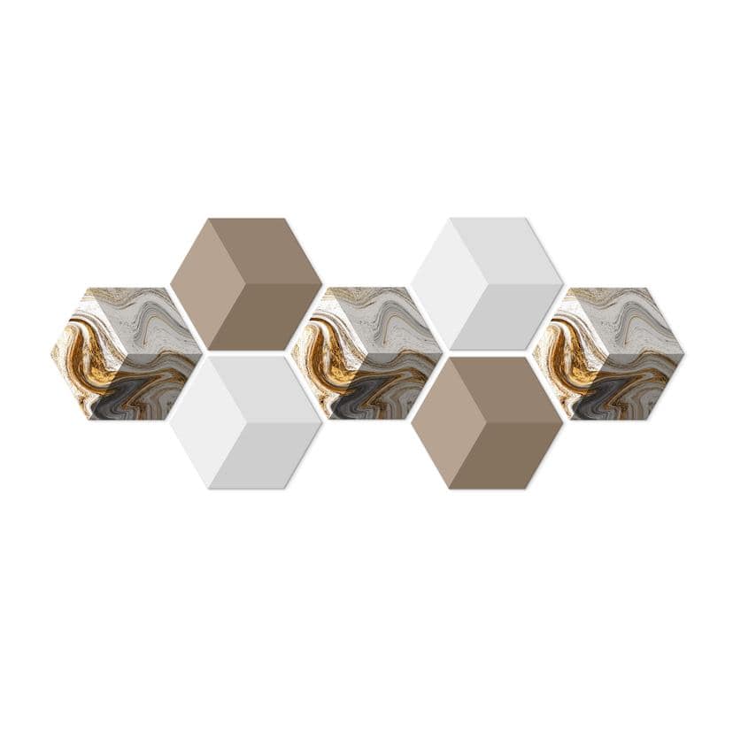 Esagoni 3D Alu-Dibond Golden Struggle (Set n.7)