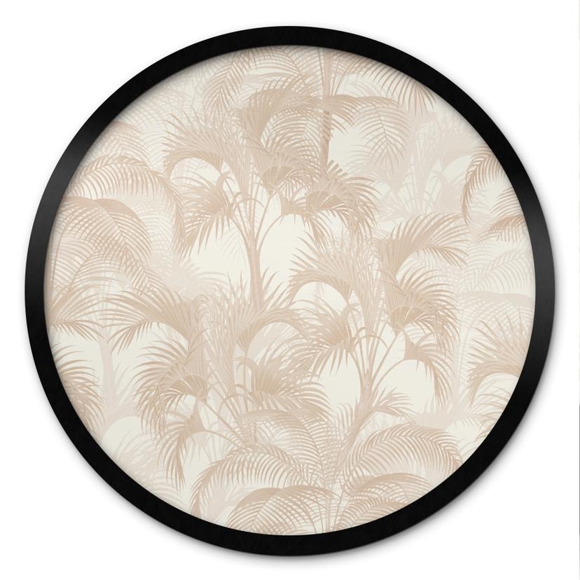 Plakat Palmer i junglen Beige - Blomsterdekoration - Rund