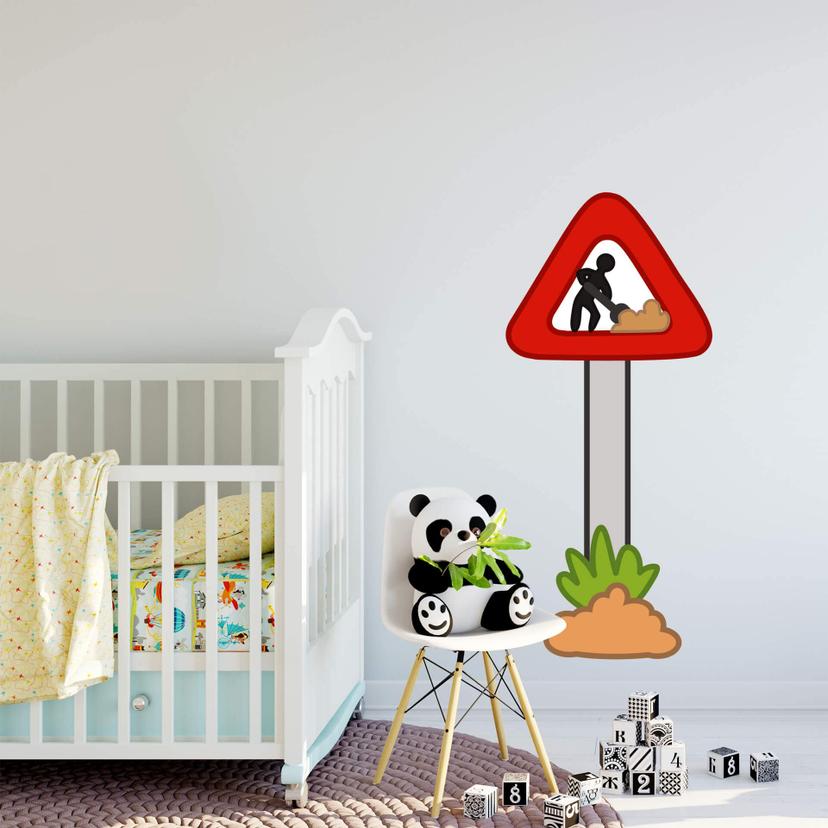 Sticker mural - Panneau d'indication de chantier