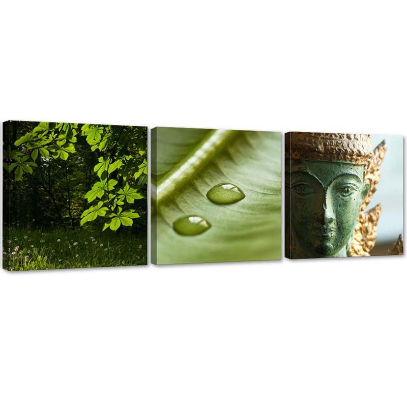 3 stykke lærredsprint, Buddha Nature