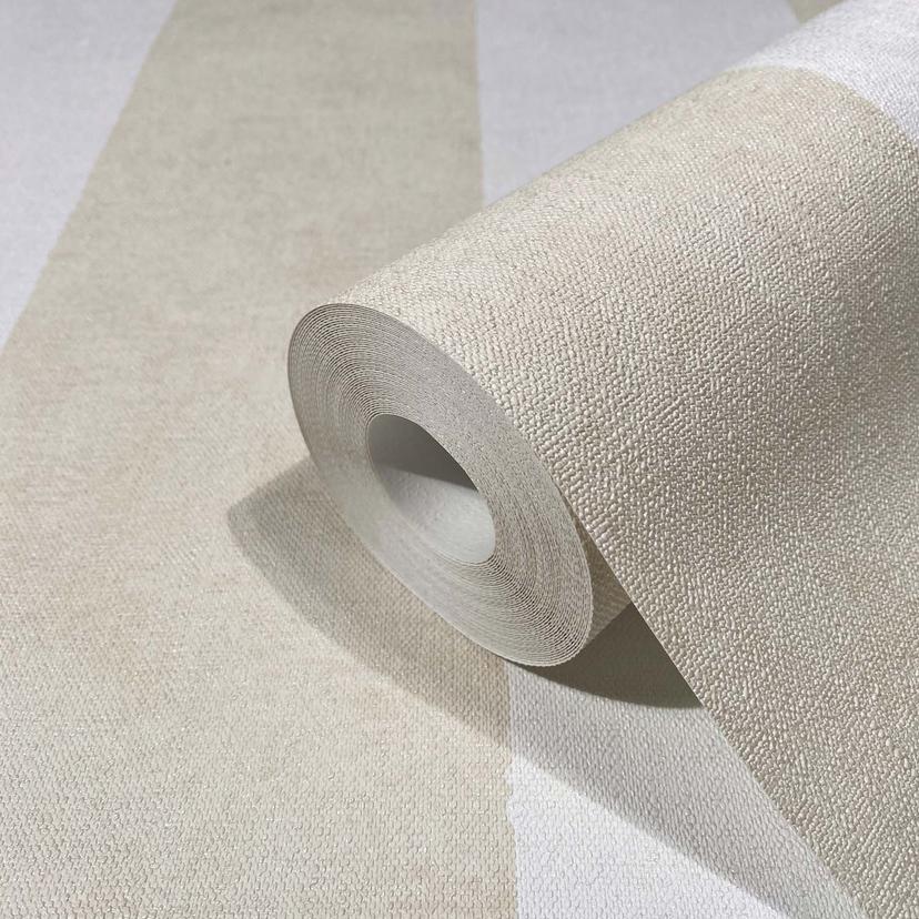 Stribet tapet, non-woven Shades Iconic hvid beige