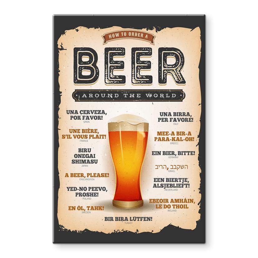 Tableau sur verre How to order a beer around the world