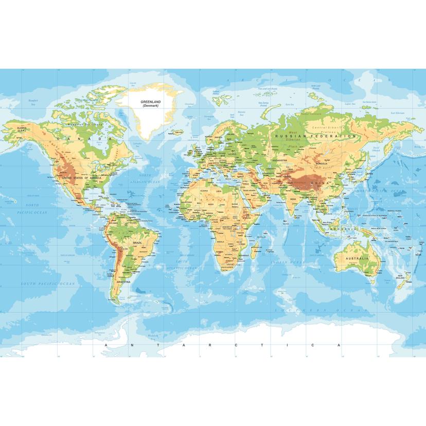Fotomurale Mappamondo topografico