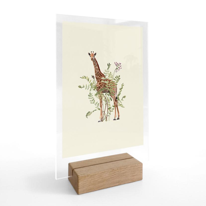 Akrylglas borddekoration Blomstret giraf - Frida Floral Studio