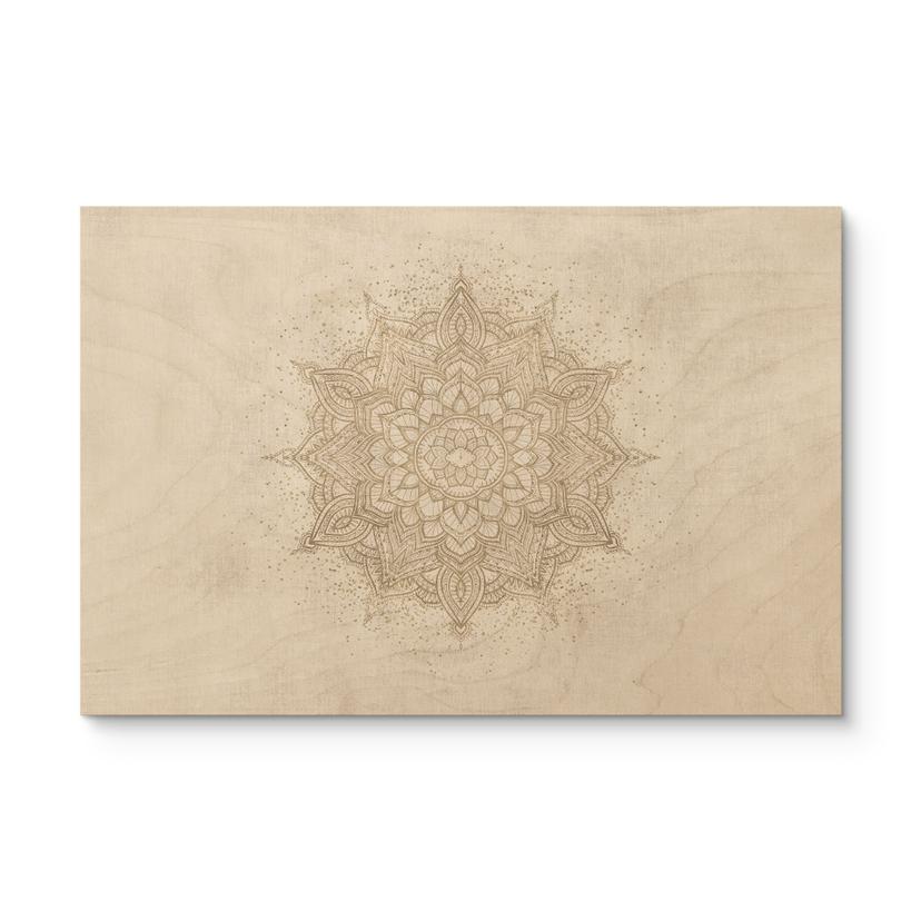 Cuadro de madera Adorno boho con aspecto de lino - Bloomery Decor