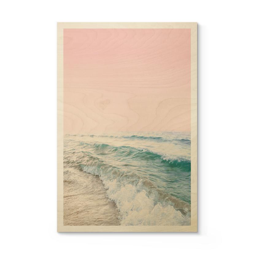 Cuadro de madera cielo rosa sobre el mar - Sisi & Seb