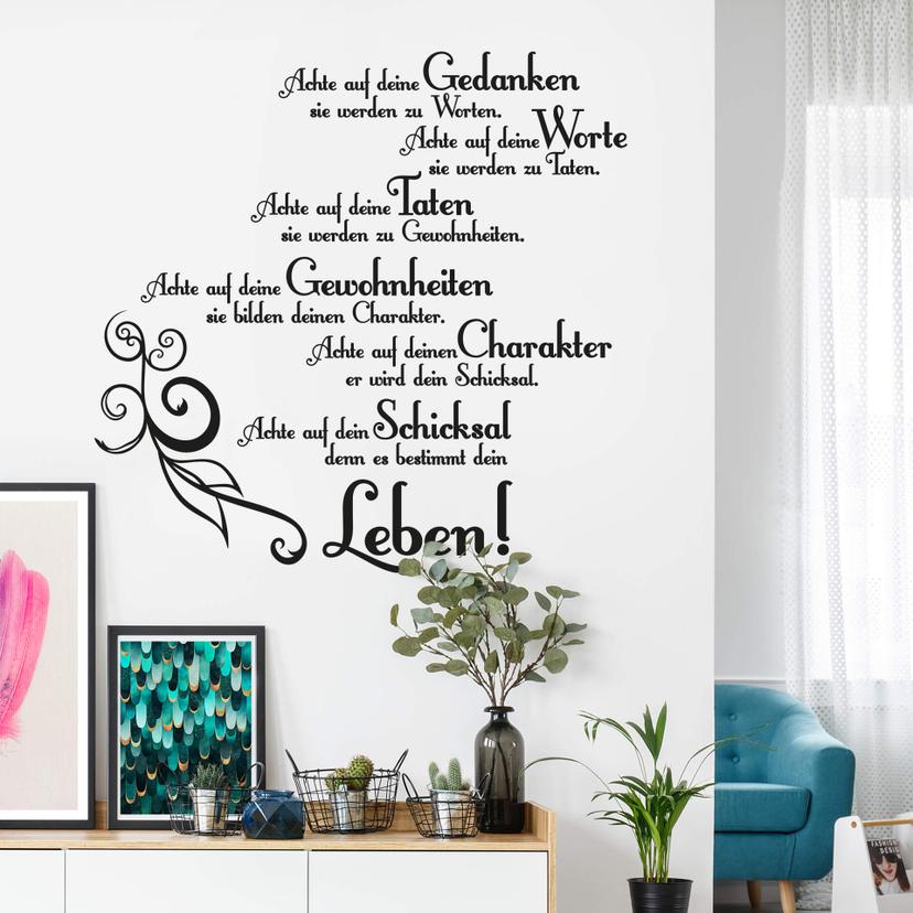 Wandtattoo Achte auf deine Gedanken