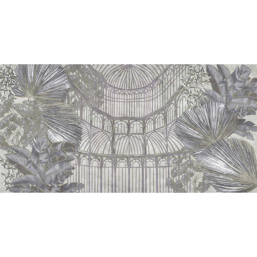 Carta da parati architettura di un'aranciera - motivo di piante tropicali in una serra