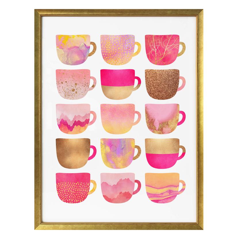 Póster Fredriksson - Tazas de café: Pretty Pink