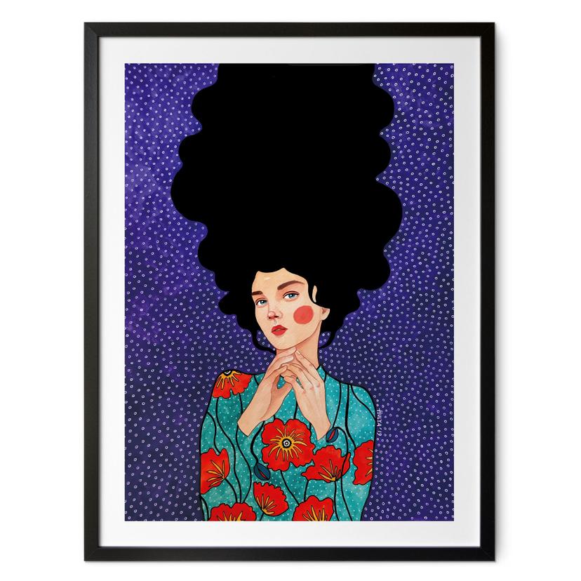 Póster Mujer vestida de amapola - Hülya