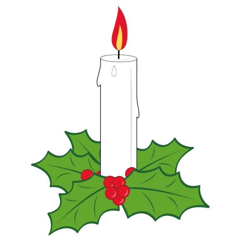 Adesivo per finestra - Candela di natale