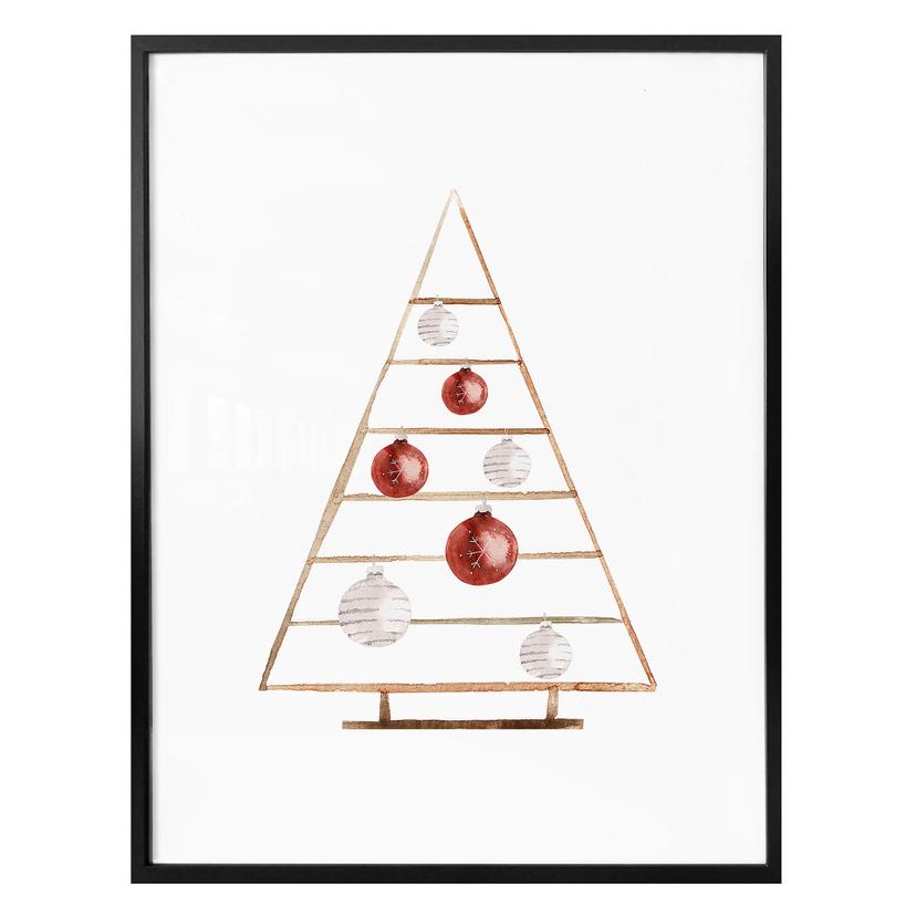 Póster Árbol de Navidad acuarela