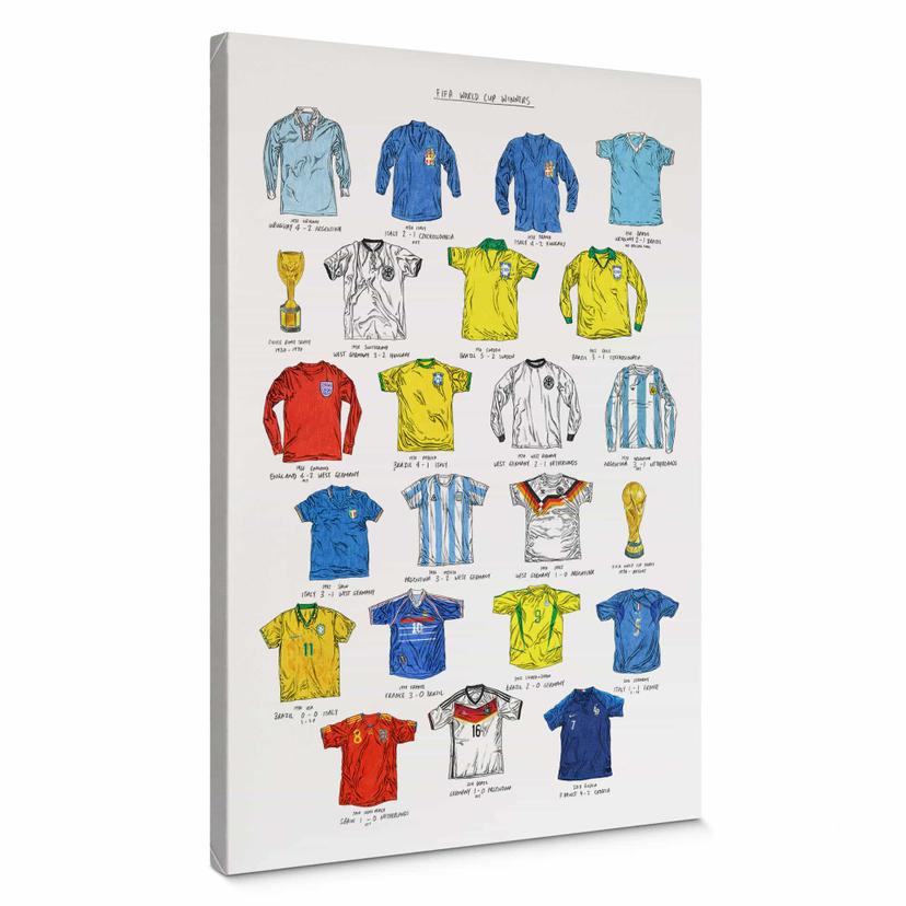 Lienzo Sparshott - Camisetas de la Copa Mundial de Fútbol