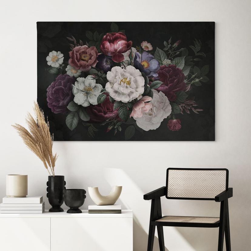 Stampe su tela di natura morta floreale in stile Redouté - Bloomery Decor