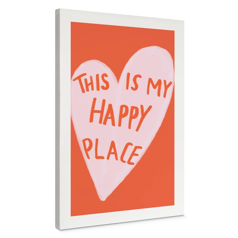 Canvasbillede This is my happy place med hjerte - Fritsch