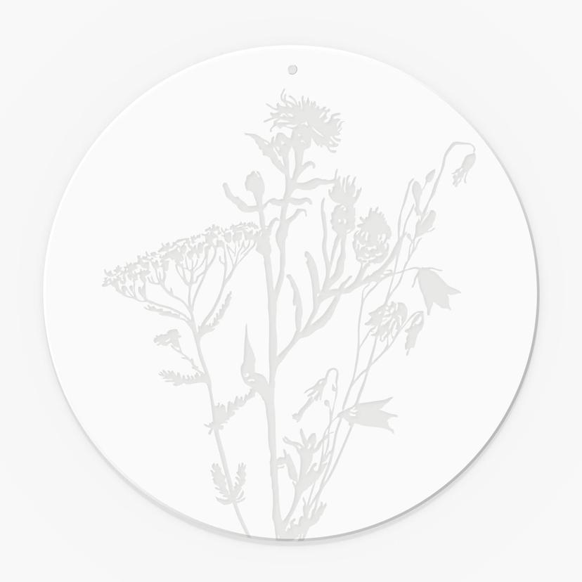Quadro in acrilico, immagine per finestra da appendere Fiori di campo - rotondo