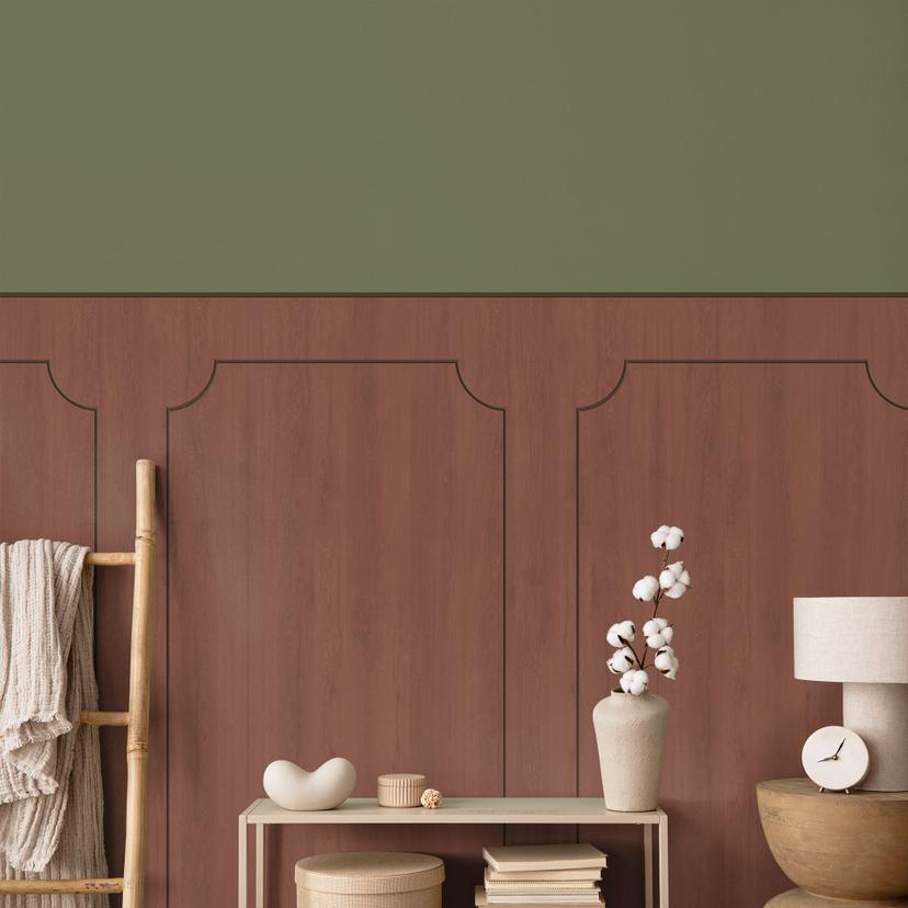 Pannelli murali rivestimento murale marrone ruggine con venatura con effetto listello decorativo