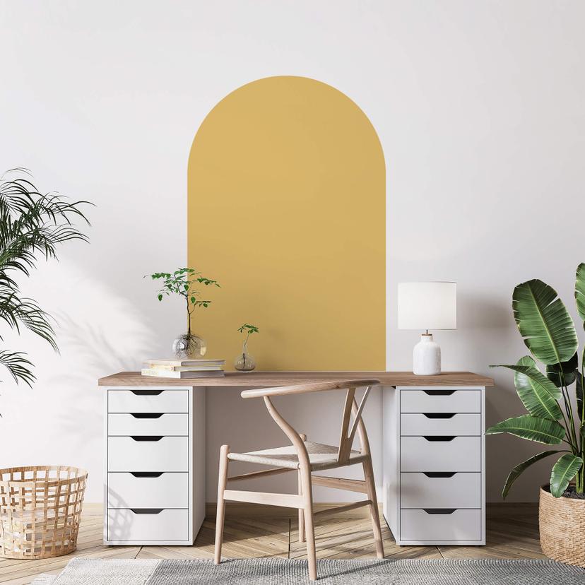 Wall Sticker Rund bue bred - sennepsgul