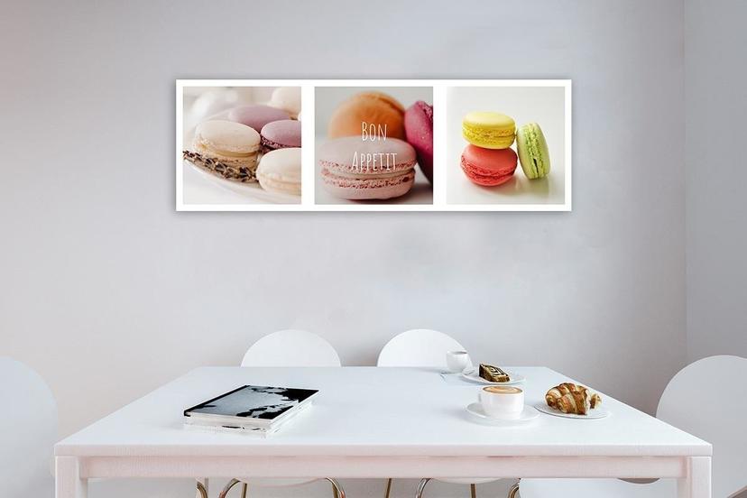 Stampe su tela, Macarons colorati - set