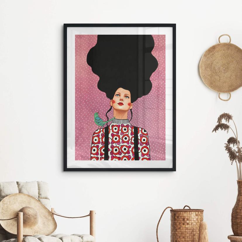 Poster Hülya - Woman with trouser straps